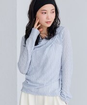 【WEB限定】レース長袖ドレープカットソー