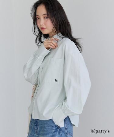 【SWIMMER×VIS】ポイント刺しゅうストライプシャツ