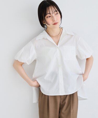 後ろタックフレアシャツ