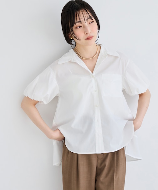 後ろタックフレアシャツ