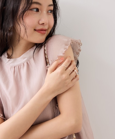 プリーツフリルシアーボウタイブラウス/2WAY・イージーケア