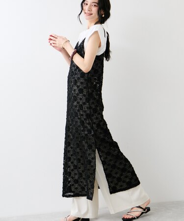 フラワーレースキャミワンピース