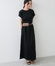 【WEB限定】天竺袖配色ワンピース