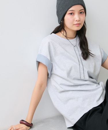 【WEB限定】天竺袖配色Tシャツ
