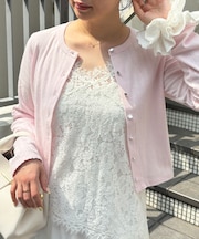 パターンメッシュカーディガン