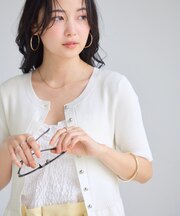 ドライタッチペプラムニットカーディガン