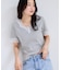 レーストリムVネックTシャツ/汗ジミ加工