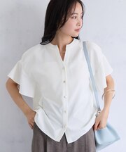 【WEB限定】フリルバンドカラースキッパーシャツ