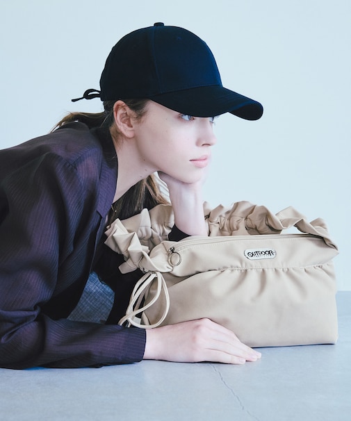 【OUTDOOR PRODUCTS】VIS別注スエード＆合皮フリルショルダーバッグ/WEB限定カラー