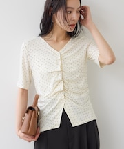 【WEB限定】フロントシャーリングトップス