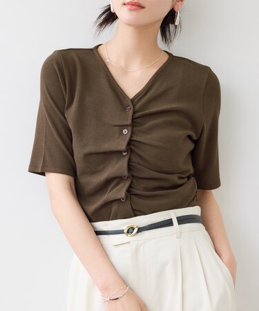 【WEB限定】フロントシャーリングトップス