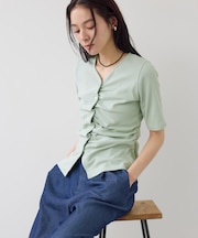 【WEB限定】フロントシャーリングトップス