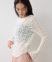 立体レースフレアスリーブロンT