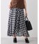 チェックイレヘムロングスカート