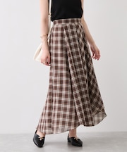 チェックイレヘムロングスカート