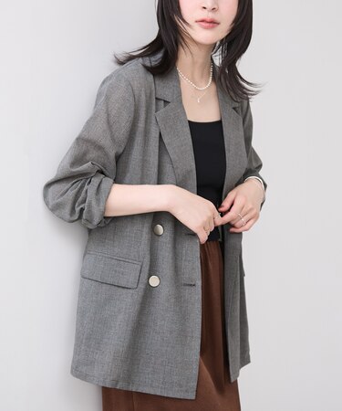 シアーチェックダブルジャケット/セットアップ対応