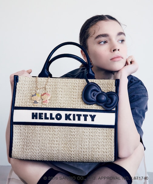 【HELLO KITTY×VIS】日焼けデザイン  ハローキティ雑材トートバッグ