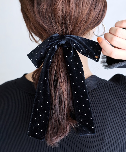 ベロアリボンヘアカフ