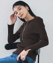 【WEB限定】オフショルダーモチモチリブニット