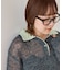 【WEB限定】透かしモヘアレイヤード襟配色ニット
