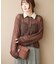 【WEB限定】透かしモヘアレイヤード襟配色ニット