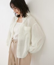 ポケットディテールフリンジシアーシャツ