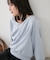 ワンポイント刺繍入りドレープスウェットプルオーバー