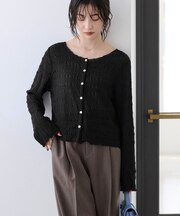 ドットシャーリングシアーカーディガン