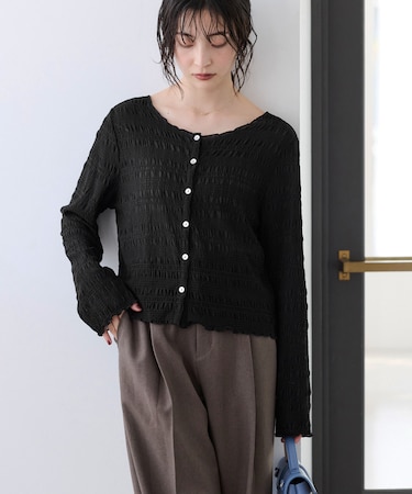 ドットシャーリングシアーカーディガン