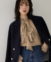 ラッフルボウタイブラウス