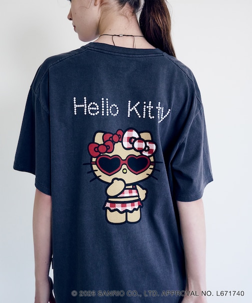 【HELLO KITTY×VIS】日焼けデザイン ハローキティビッグTシャツ