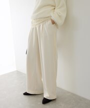 サイドラインサテンワイドパンツ