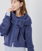 fluffy knitフラッフィーニット/ふわふわMIXフェザーニットカーディガン/洗濯機OK