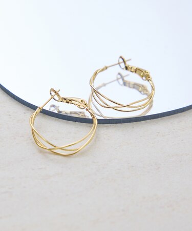 スリムメタルツイストフープピアス