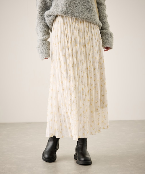 着丈が選べるエアリープリーツスカート