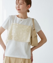 スパンコールビスチェ付きカットトップス