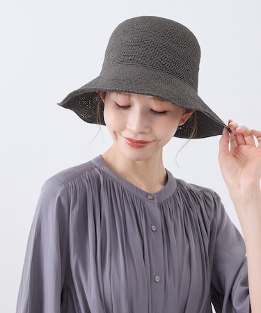 細編みプレート付きハット