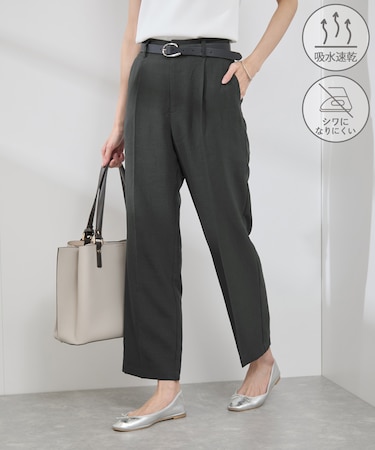 【吸水速乾・防シワ】エフォートレスリラックススティックパンツ/通勤・セットアップ対応
