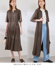 着丈選べる/接触冷感・UVカット/割繊ハーフスリーブワンピース