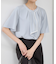 【WEB限定サイズ】配色ボウタイ風ハーフスリーブブラウス/通勤対応