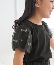 【KIDS】リボンスリーブトップス