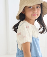【KIDS】リボンスリーブトップス