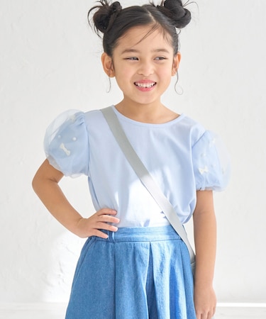 【KIDS】リボンスリーブトップス