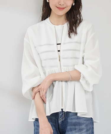 メッシュペプラムブルゾン