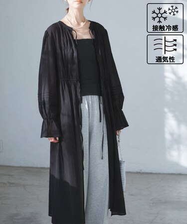 【接触冷感・通気性】お着軽シャツシリーズ/綿ボイルガウンワンピース