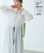 【接触冷感・通気性】お着軽シャツシリーズ/綿ボイルガウンワンピース