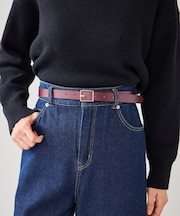 22mmスリムスクエアバックルベルト