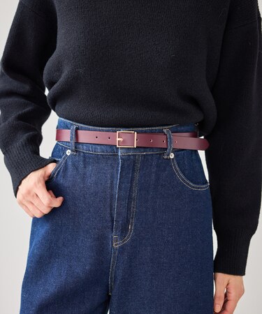 22mmスリムスクエアバックルベルト