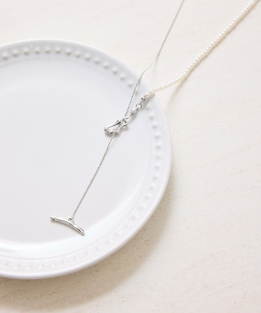 パール×チェーンラリエットネックレス