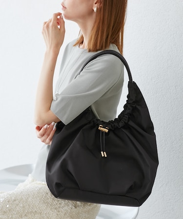 【撥水加工】ドロストリングギャザートートバッグ